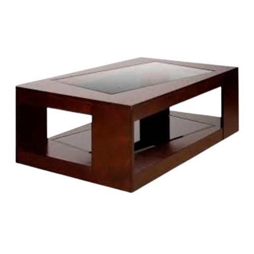 20x17x18 Inches Polished And Rectangular Solid Wooden Center Table