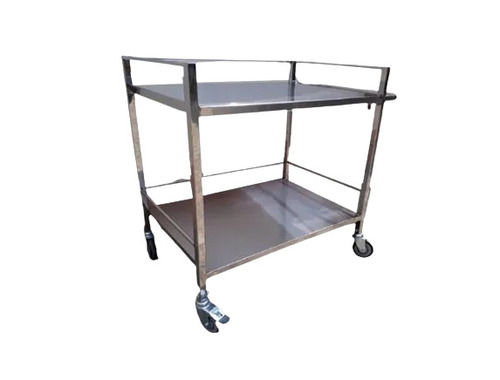 4 Wheel Polished Surface Finish Stainless Steel Portable Trolley