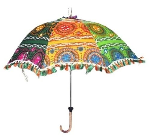 61x61 X71.1 Centimeters Stainless Steel Handle Cotton Decorative Umbrella