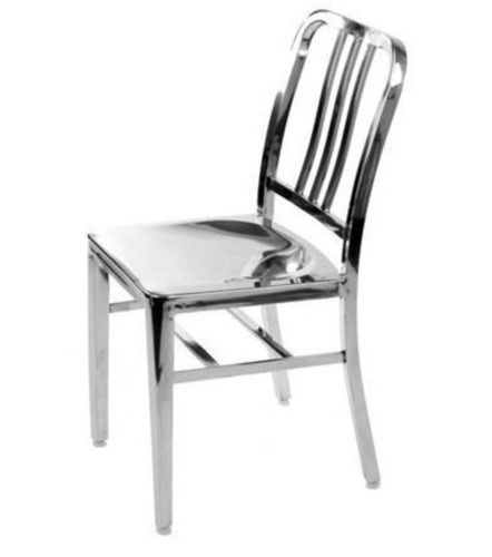 Machine Made Durable And Stackable Stainless Steel Chair For Dining Room