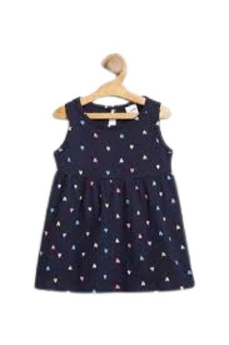 Girls Breathable Printed Black Sleeveless Cotton Baby Frock Age Group: 3-7 Years