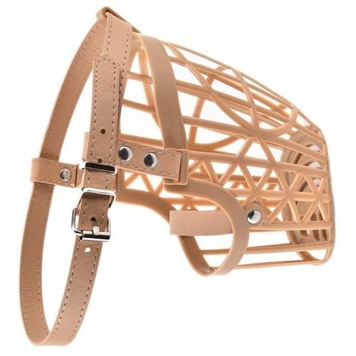 Light Weight And Adjustable Leather Strap Plastic Dog Muzzle