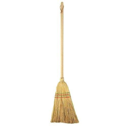 Lightweight Wooden Long Handled And Grass Bristles Broom For Floor Cleaning