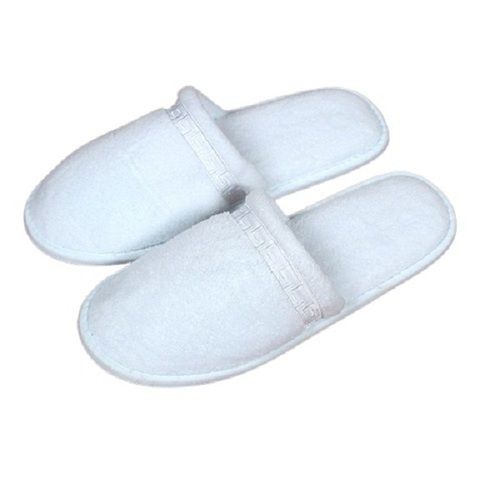 Wool Mens Plain White Flip Flop Bathroom Slipper