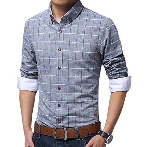 Mens Stylish Printed Full Sleeve Collar Neck Cotton Shirts Collar Style: Straight