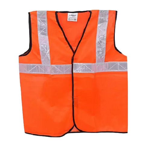 Plain Pattern V Neck Reflective Safety Jacket For Construction