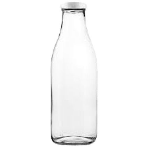 Reusable Screw Cap Round Shape High-Quality Glass Material Milk Bottle For Beverage Use Capacity: 1 Liter/Day