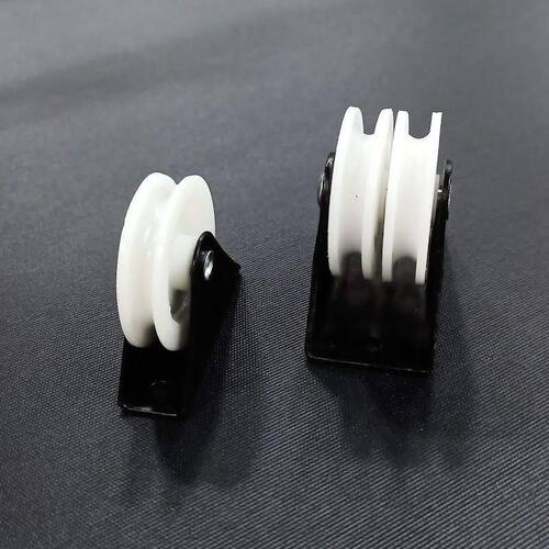 42 Mm Diameter Round Plastic Black And White Single Pulley Caster