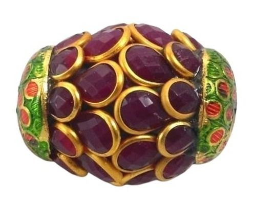 Multicolor 9Mm Oval Polished Designer Handmade Glass Fancy Bead