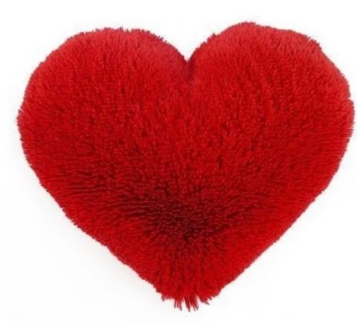 लाल आरामदायक और सॉफ्ट कॉटन फिलिंग प्लेन हार्ट शेप पॉलिएस्टर पिलो