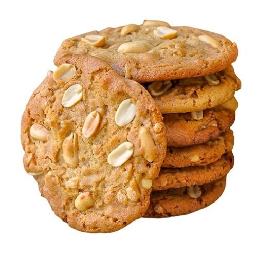 Hygienically Packed Crispy Round Shape Sweet Peanut Cookies Fat Content (%): 16.7G Percentage ( % )