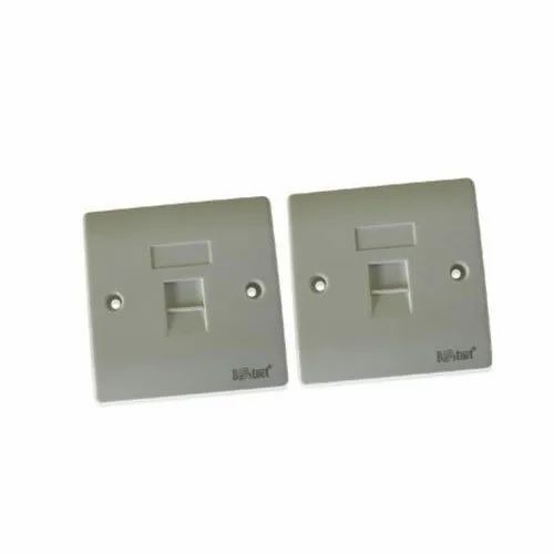 Lightweight Square Shape Wall Mounted Plastic Body Single Port Faceplate