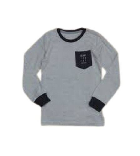 Plain Pattern Full Sleeve Round Neck Breathable Cotton T Shirts For Boys  Age Group: 5-7