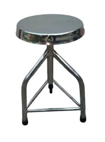 Round Polished Finish Stainless Steel Stool For Hospital And Clinics