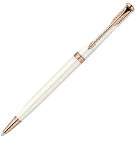 Smooth Writing Plastic White With Golden Blue Ink Ball Pen  Size: 9 Inch