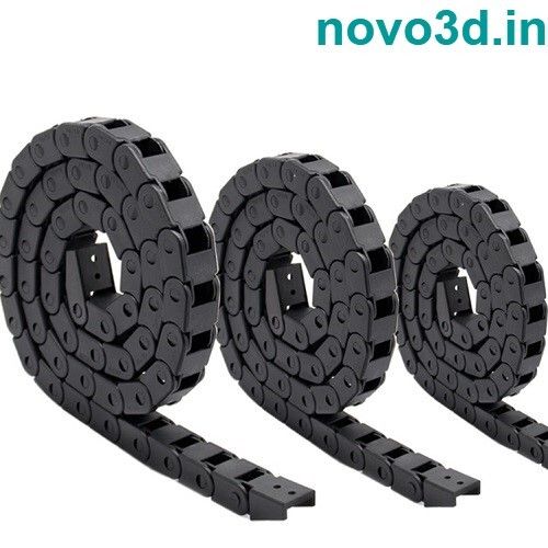 Black 1000Mm Wire Carrier Drag Chains With End Connectors For Cnc Router Machine