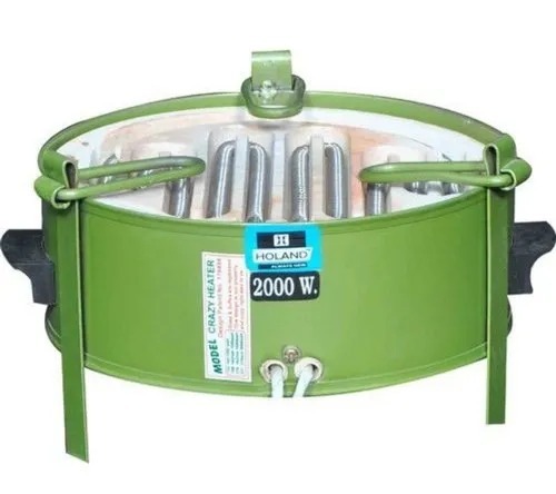 Green 2000 Watt 240 Voltage Color Coated Iron Electric Portable Coil Heater