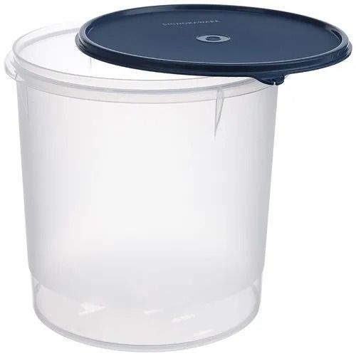 5 Kilogram Storage Capacity Transparent Round Food Plastic Container