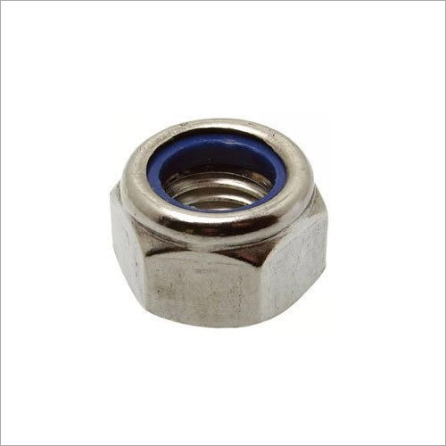 Grey Corrosion Resistant And Chrome Finish Hex Nylock Nut For Machine Use