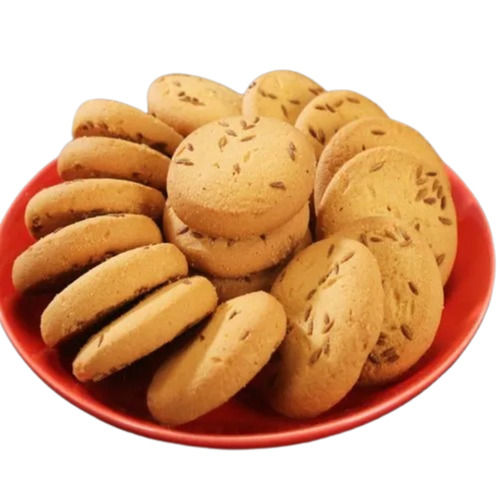 Delicious Tasty Sweet Salty Crispy Healthy Round Eggless Jeera Biscuits