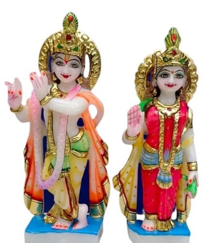 Easy To Clean Durable And Polished Finished Artificial Marble Radha Krishna Statue