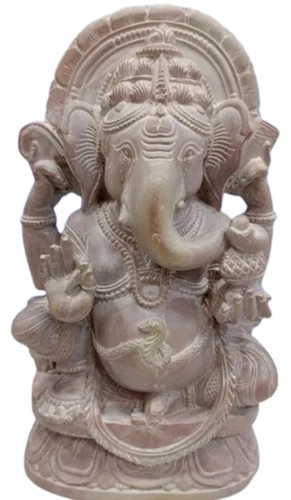 भारतीय क्षेत्रीय और पॉलिश की हुई हस्तनिर्मित कृत्रिम पत्थर की गणेश प्रतिमा