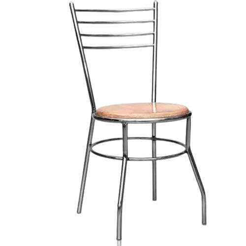 Round Portable Antique Style Stainless Steel Solid Wood Dining Chair