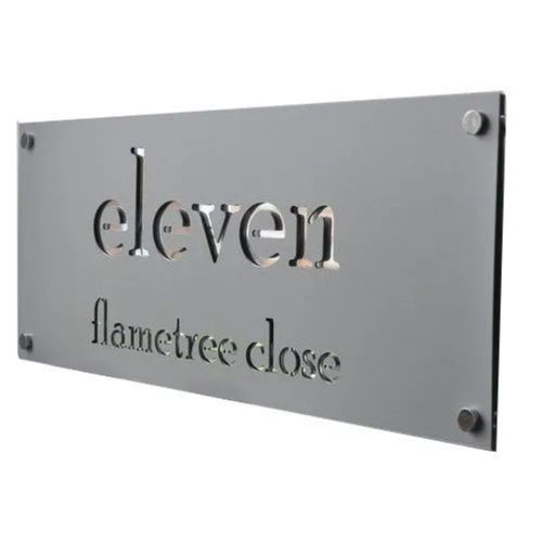 Silver 2-10 Inches Rectangular Solvent Adhesive Premium Laser Cut-Sign For Precise Work