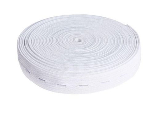 White 2.2 Inches 20 Meters Stretchable Plain Knitted Elastic For Garments 