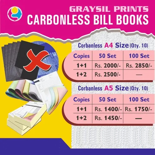 Carbonless Paper Bill Book Printing Service By GRAYSIL PRINTS