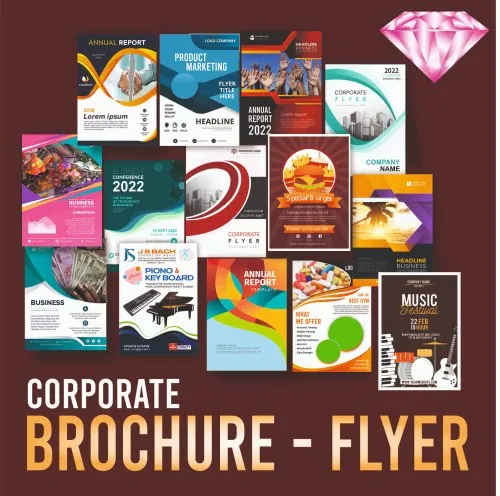 100% Cotton Corporate Brochure And Flyers Printing Service