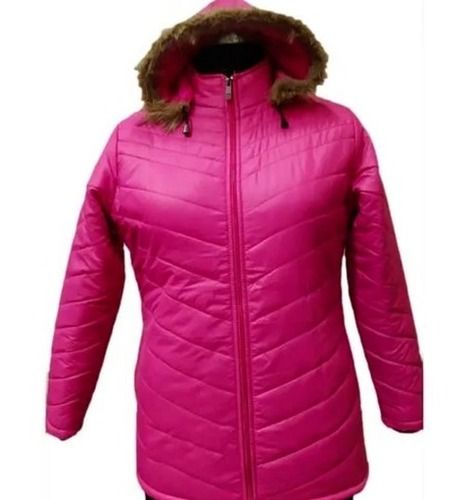 Full Sleeves Detachable Hood Plain Polyester And Fur Jacket For Ladies  Age Group: 18 To 30