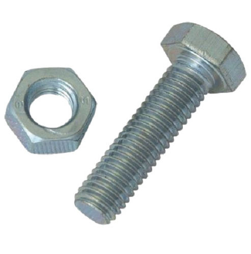 Silver Hexagon Head Premium Quality Mild Steel Bolt Nut