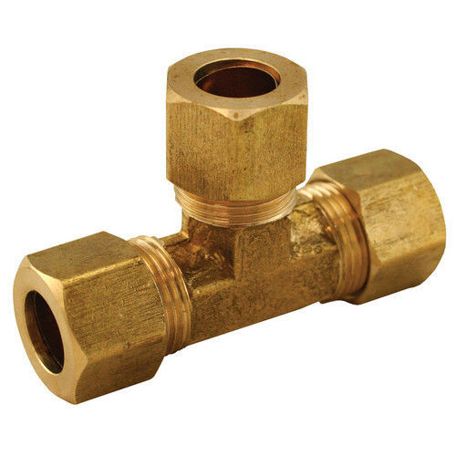 Round Shape Brass Compression Tee For Pipe Fitting Use