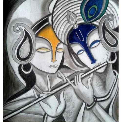 2.2 X 1.5 फुट और 18 मिमी मोटी नॉन स्लिप राधा कृष्णा प्रिंटेड वॉल टाइल