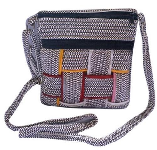 Multi Color 2.5 Kilograms Storage Hand Length Handle Soft Cotton Fabric Sling Bag For Women