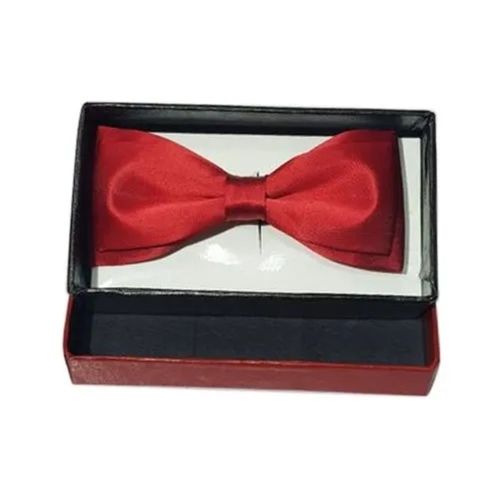 30 Inches Butterfly Shape Red Plain Polyester Bow Tie For Mens