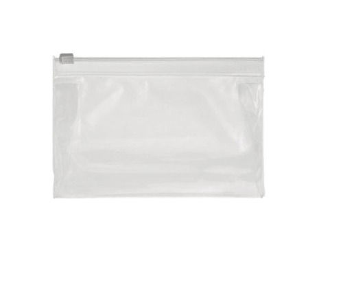 8x13 Inches Rectangular Plain Transparent Polyvinyl Chloride Zipper Bag