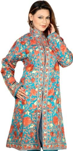 Breathable And Floral Printed Full Sleeves Silk Designer Jacket For Ladies Age Group: 18 Years Above