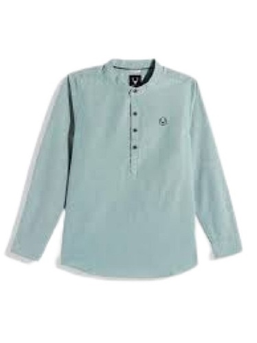 Breathable And Skin Friendly Stylish Long Sleeved Light Blue Shirt Collar Style: Classic