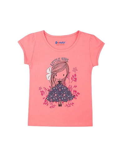 Casual Wear Short Sleeves Round Neck Printed Cotton T Shirt For Girls Age Group: 6 To 15