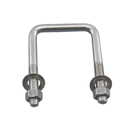 Stainless Steel Square U Bolt - 8 x 5 x 0.99 cm, Heavy-Duty Design for High Load Applications, Corrosion-Resistant Finish, Ideal for Door, Window, and Shelving Hardware