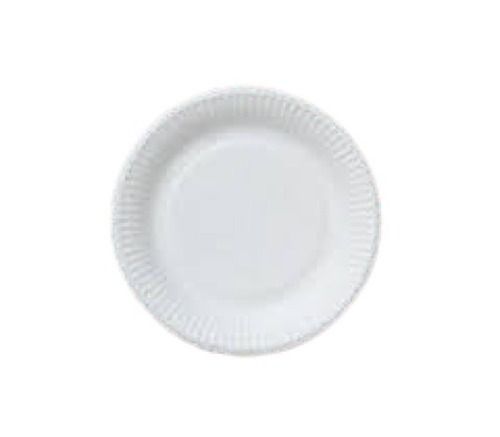 Eco-Friendly And Disposable Round Shape White Disposable Paper Plate For Snacks Serving
