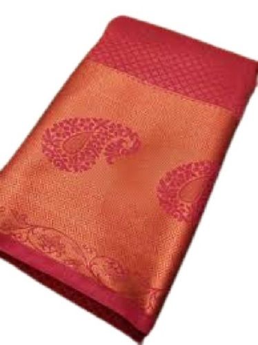 Ladies Party Wear Printed Red Art Silk Sarees