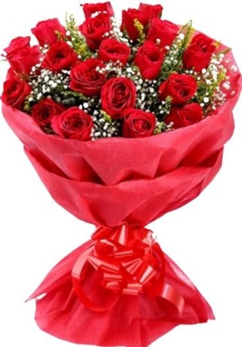 Light Weight And Handicraft Artificial Red Rose Flower Bouquet For Gift