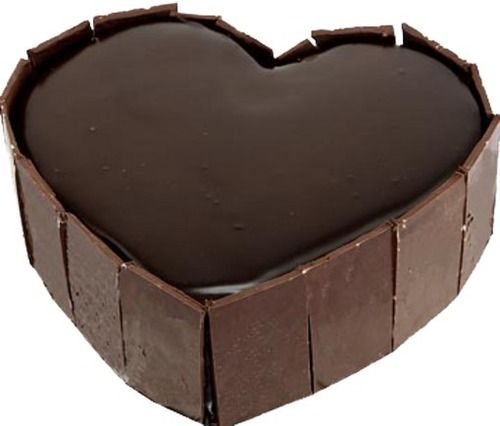 Sweet And Tasty No Added Artificial Flavor Heart Shape Chocolate Cake