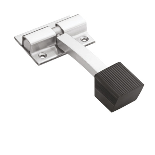 115 ग्राम पॉलिश किया हुआ रबर और स्टेनलेस स्टील डोर स्टॉपर साइज़: 3.5 इंच