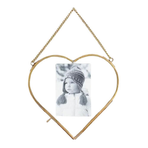 12 Inches Wall Hanging Brass And Glass Photo Frame For Home Decoration Design: Modern