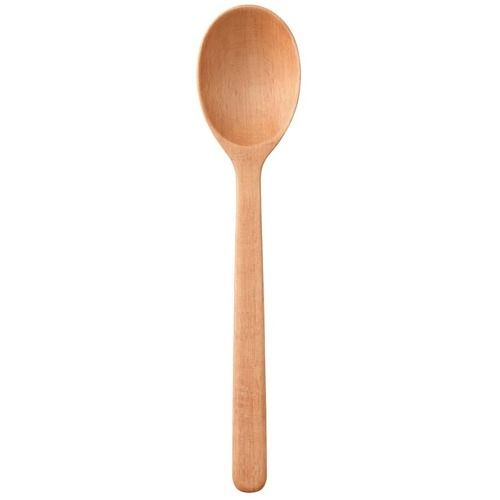 Light Brown 13.5 Centimeter Long 15 Grams Plain Polish Finished Wooden Spoon