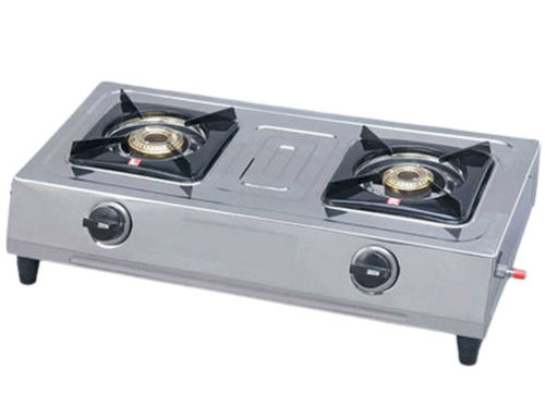 Na 2.8X1.5 Foot Floor Mounted Stainless Steel Two Burner Gas Stove 